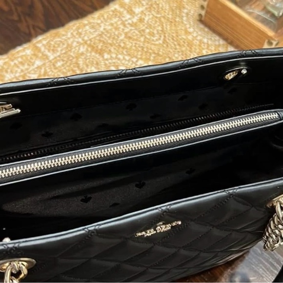 Kate Spade Black Quilted Tote with Pouch - Picture 8 of 8